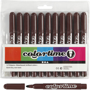 Colortime markerid, joon 5 mm, tumepruun, 12 tk/ 1 pakk