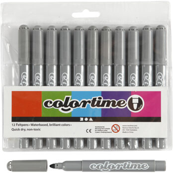 Colortime markerid, joon 5 mm, hall, 12 tk/ 1 pakk
