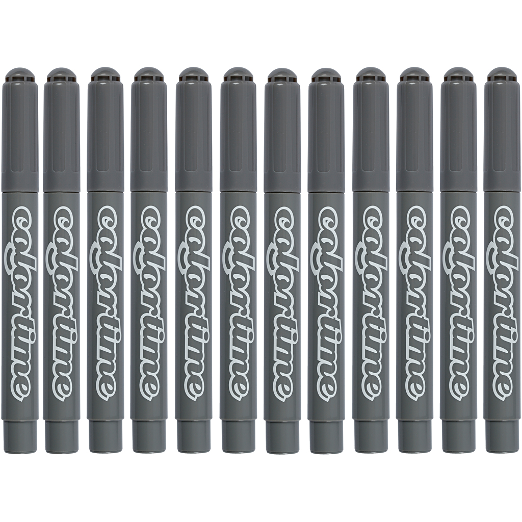 Colortime markerid, joon 5 mm, hall, 12 tk/ 1 pakk - Image 4