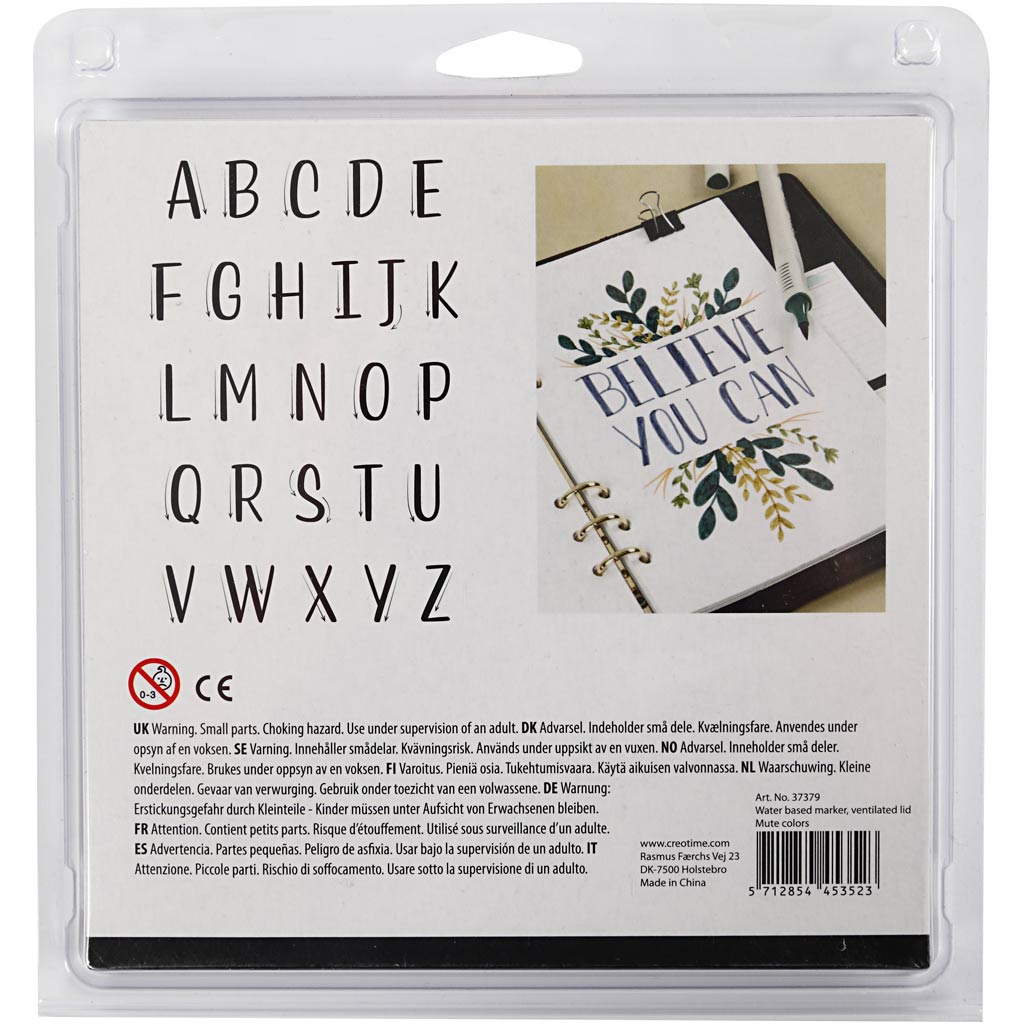 Joonistusmarkerid, joon 1+2-5 mm, mute värvid, 12 tk/ 1 pakk - Image 3
