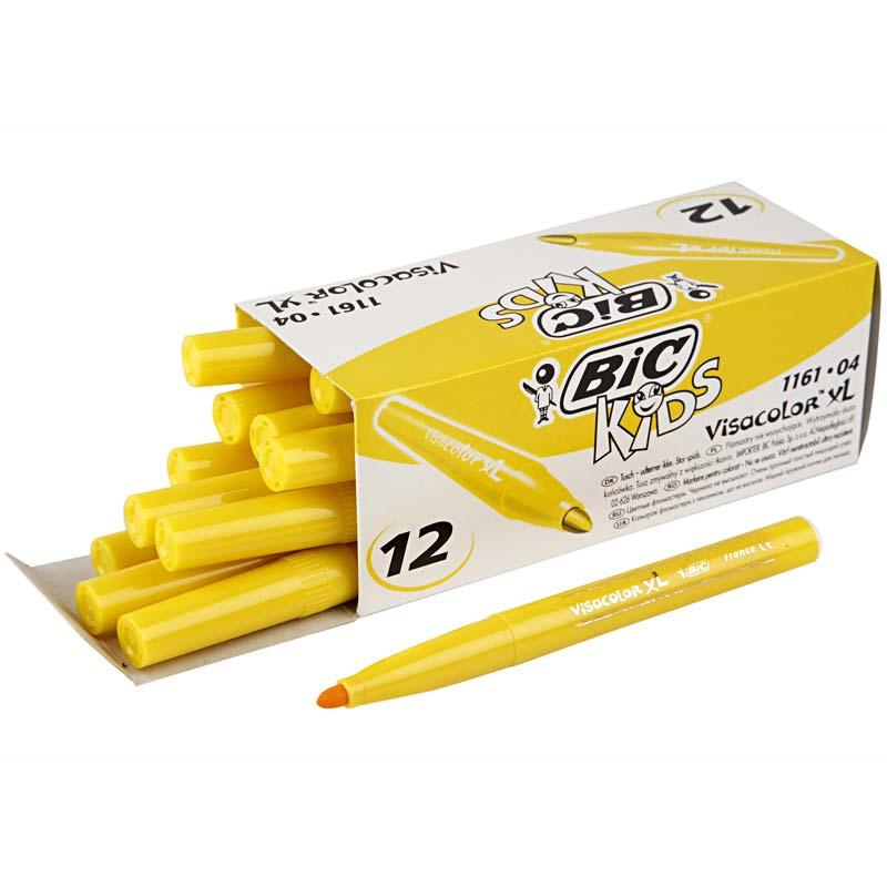 BIC Visa värvimarker, joon 3 mm, kollane, 12 tk/ 1 pakk