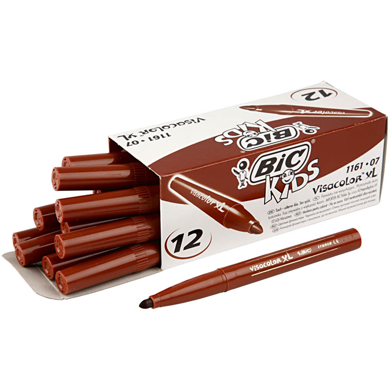 BIC Visa värvimarker, joon 3 mm, keskmise pruuniga, 12 tk/ 1 pakk