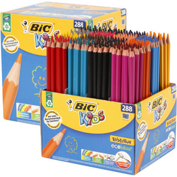 BIC Evolution värvipliiatsid, L: 17,5 cm, münt 3 mm, värvide valik, 288 tk/ 1 pakk