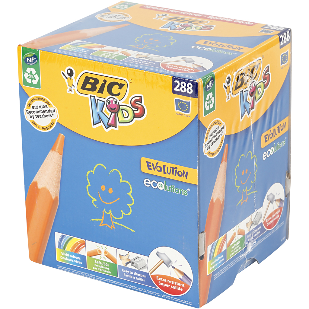 BIC Evolution värvipliiatsid, L: 17,5 cm, münt 3 mm, värvide valik, 288 tk/ 1 pakk - Image 2