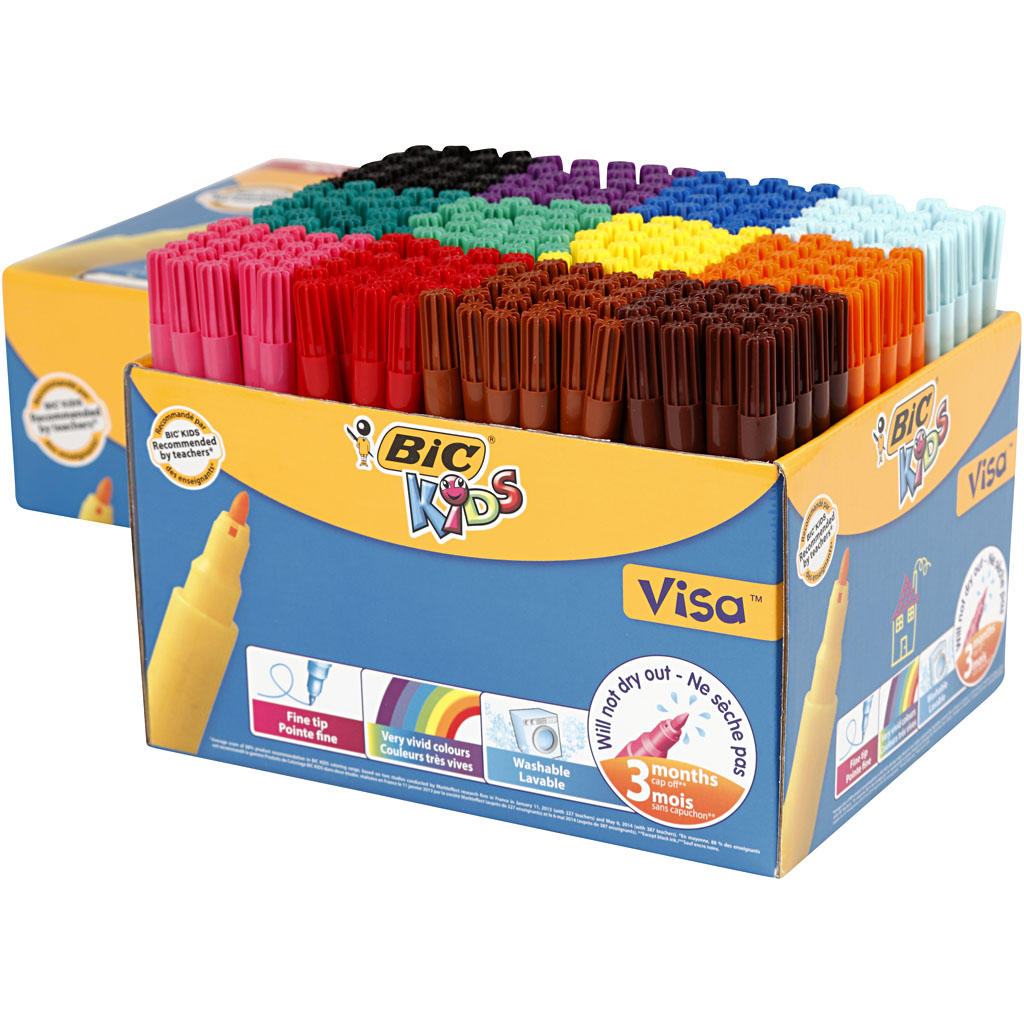 BIC Visa Fine Marker, joon 1,6 mm, värvivalik, 12x24 tk/ 1 pakk