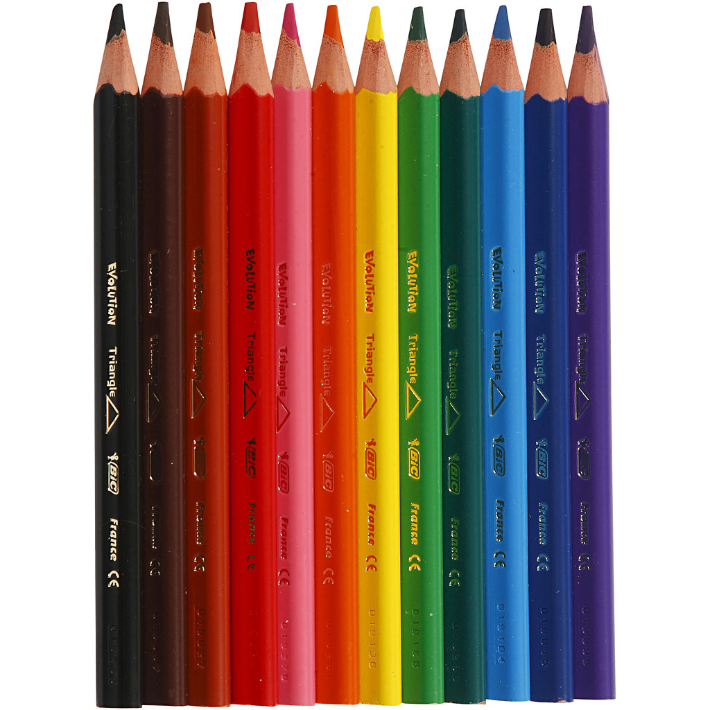 BIC Evolution kolmnurksed värvipliiatsid, L: 14 cm, pliiats 5 mm, värvide valik, 12 tk/ 1 pakk - Image 4