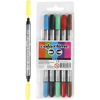Colortime topeltmarker, joon 2,3+3,6 mm, standardvärvid, 6 tk/ 1 pakk