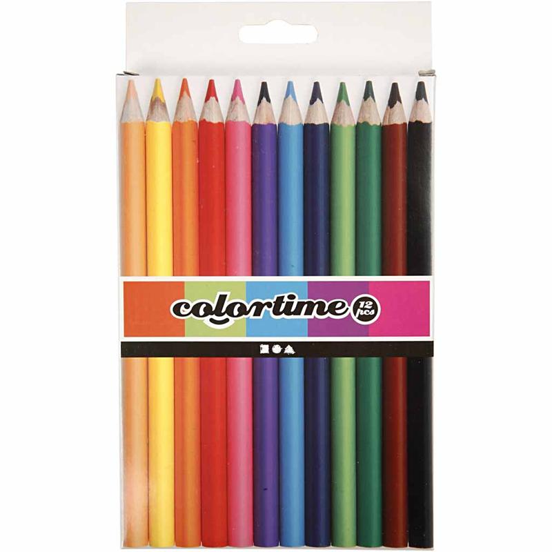 Colortime värvipliiatsid, L: 17,45 cm, münt 5 mm, JUMBO, värvide valik, 12 tk/ 1 pakk - Image 2