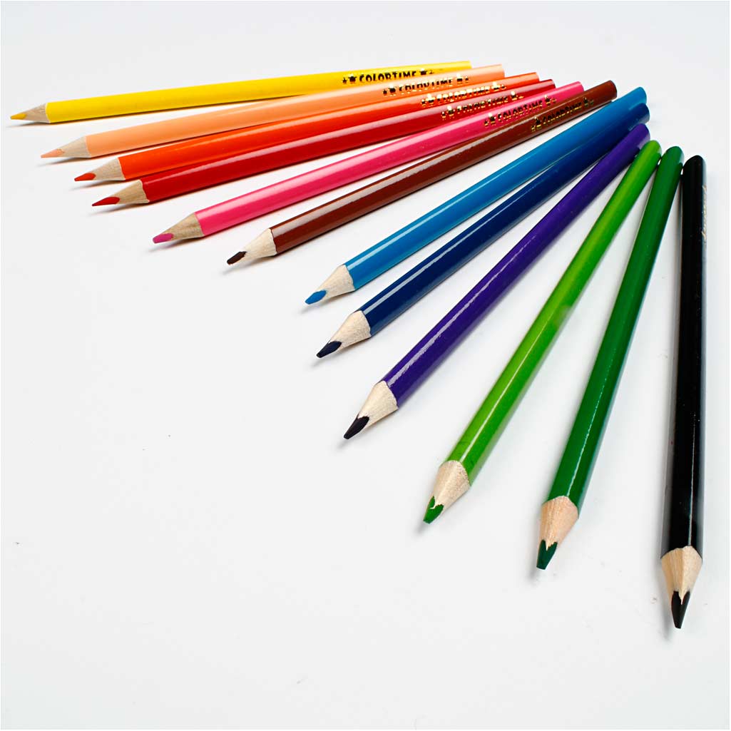 Colortime värvipliiatsid, L: 17,45 cm, pliiats 3 mm, värvide valik, 12 tk/ 1 pakk - Image 4