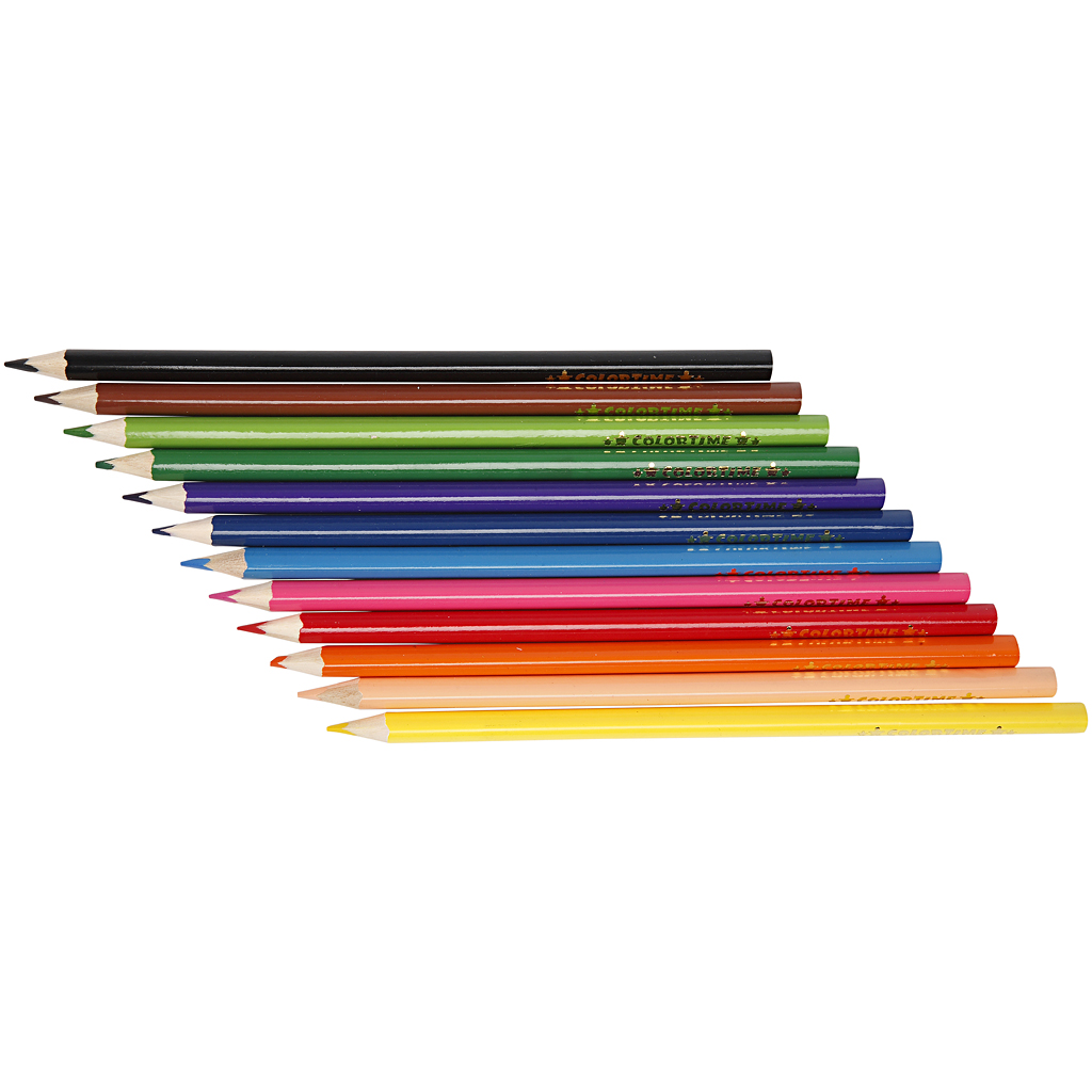 Colortime värvipliiatsid, L: 17,45 cm, pliiats 3 mm, värvide valik, 12 tk/ 1 pakk - Image 5