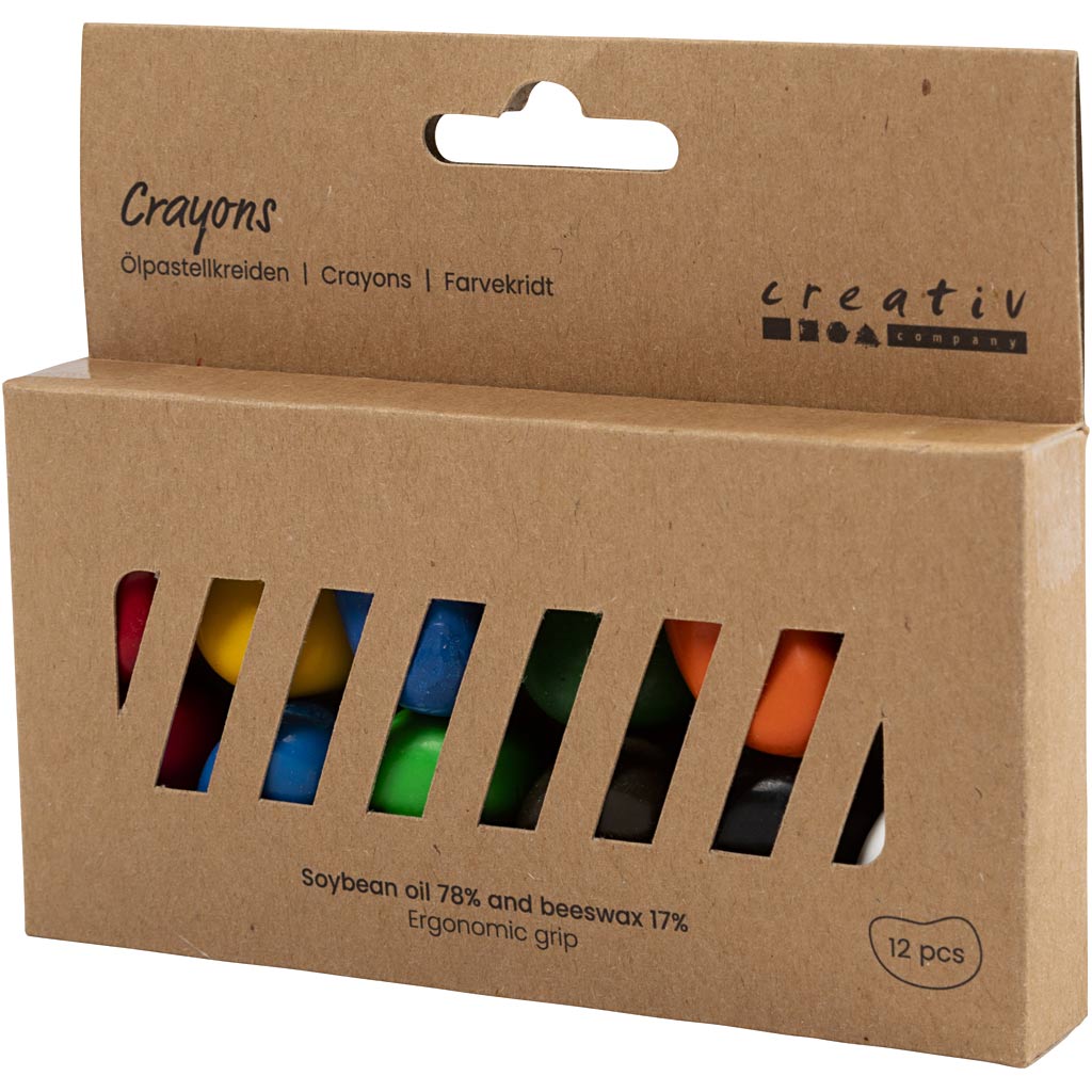 Värvipliiatsid, oad, L: 25 mm, paksus 15 mm, värvide valik, 12 tk/ 1 pakk - Image 3