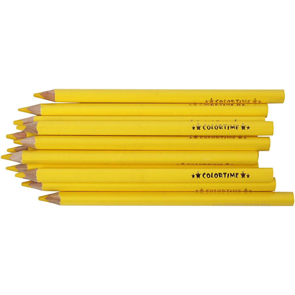 Colortime värvipliiatsid, L: 17,45 cm, münt 5 mm, JUMBO, kollane, 12 tk/ 1 pakk - Image 4