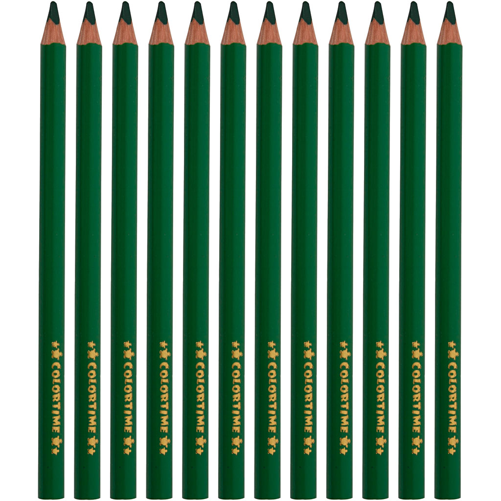 Colortime värvipliiatsid, L: 17,45 cm, münt 5 mm, JUMBO, roheline, 12 tk/ 1 pakk - Image 5