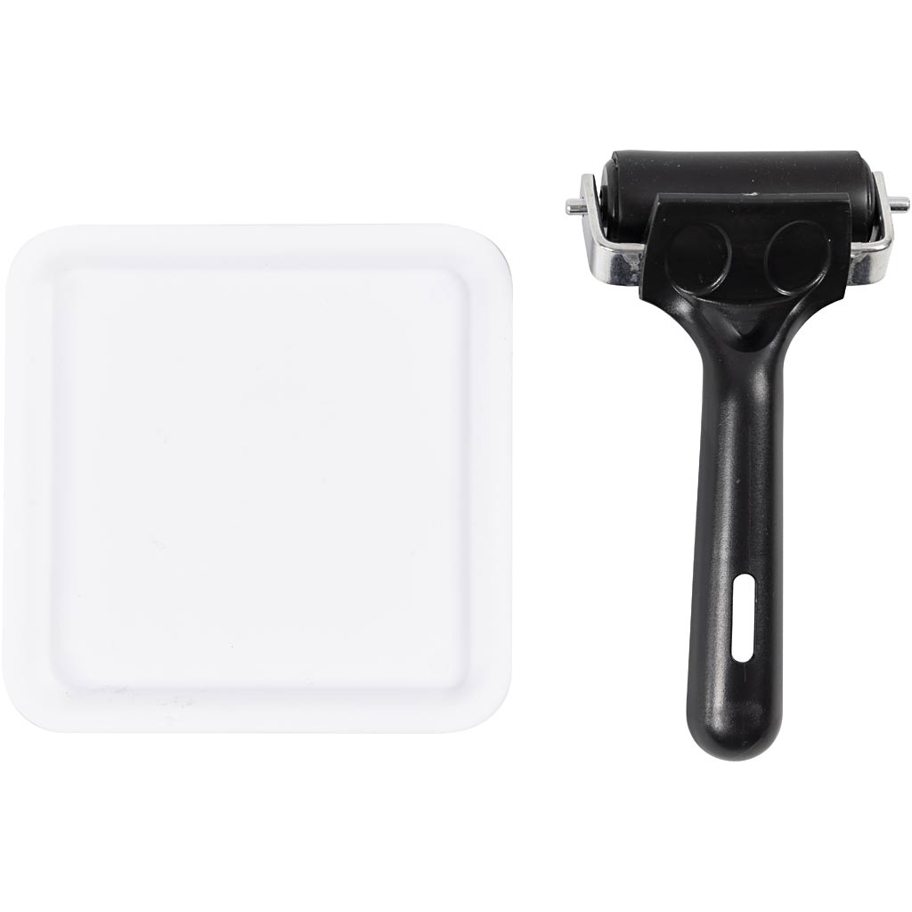 Linoleumplokkide trükkimise tööriistakomplekt, W: 6 cm, suurus 12x12 cm, 1 pakk