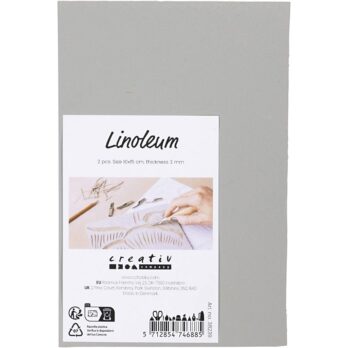 Linoleum, suurus 10x15 cm, paksus 3 mm, hall, 2 tk/ 1 pakk