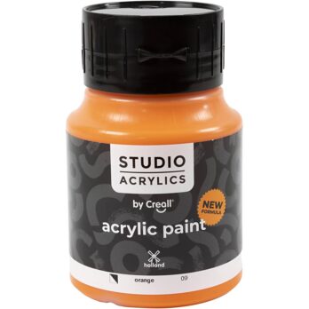 Creall Studio akrüülvärv, poolkatmata, oranž (09), 500 ml/ 1 pudel