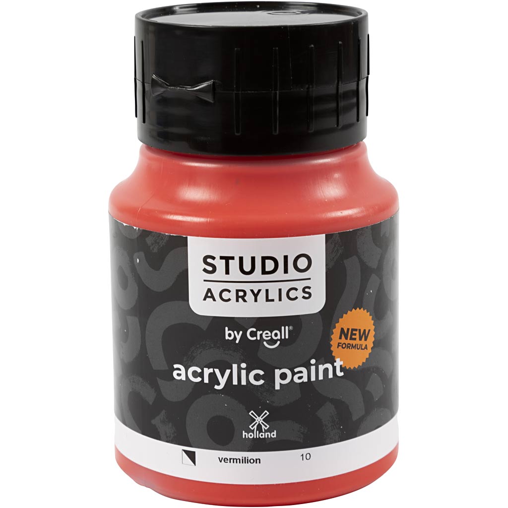 Creall Studio akrüülvärv, poolkatmata, vermillion (10), 500 ml/ 1 pudel