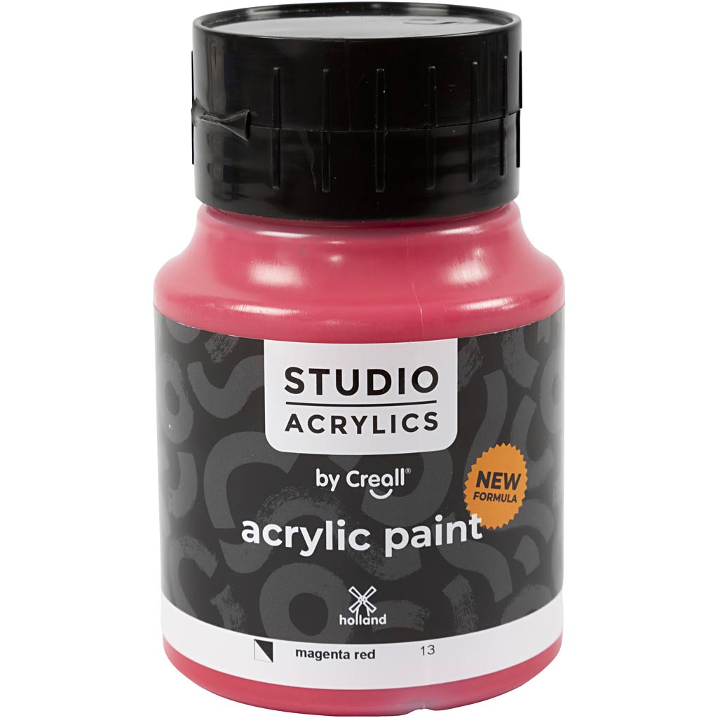 Creall Studio akrüülvärv, poolkatmata, magenta punane (13), 500 ml/ 1 pudel