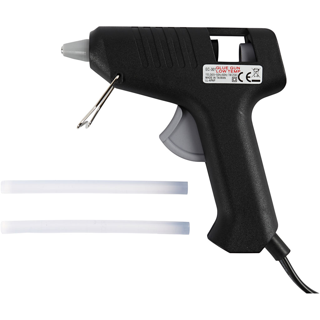 Miniliimipüstolid liimiga, 130 °C - madal temperatuur, ca. 125 cm pikkune juhe, EL, 1 komplekt - Image 3