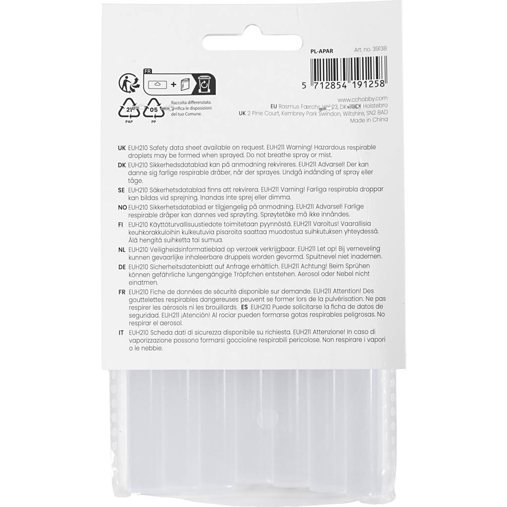 Liimipulgad Maxi, L: 10 cm, diameeter. 11 mm, 7 tk/ 1 pakk - Image 3