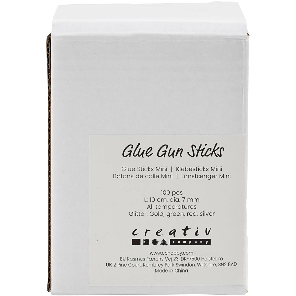 Liimipulgad Mini, L: 10 cm, diameeter. 7 mm, glitter, kuldne, roheline, punane, hõbedane, 100 tk/ 1 pakk - Image 2