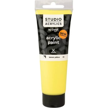 Creall Studio akrüülvärv, poolkatmata, sidrunikollane (05), 120 ml/ 1 pudel