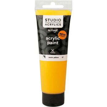 Creall Studio akrüülvärv, poolkatmata, soe kollane (07), 120 ml/ 1 pudel