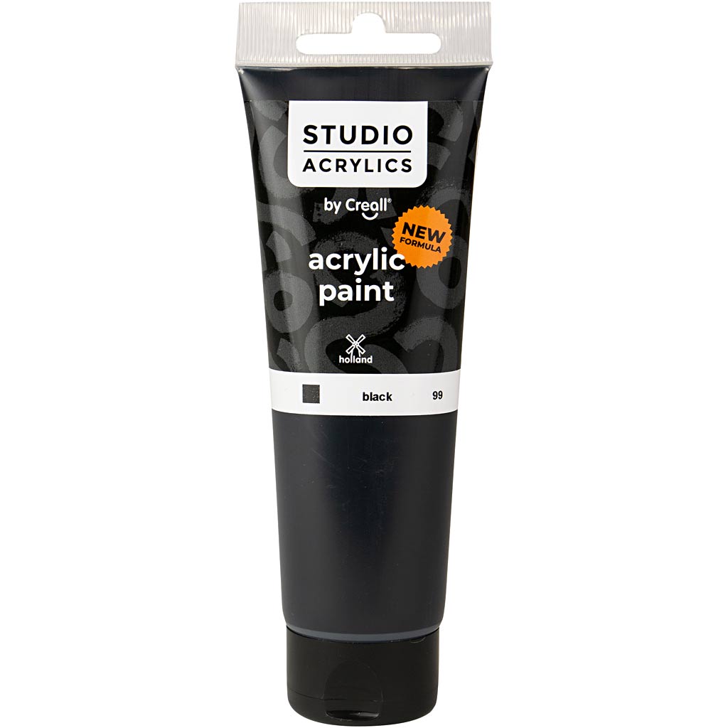Creall Studio akrüülvärv, läbipaistmatu, must (99), 120 ml/ 1 pudel