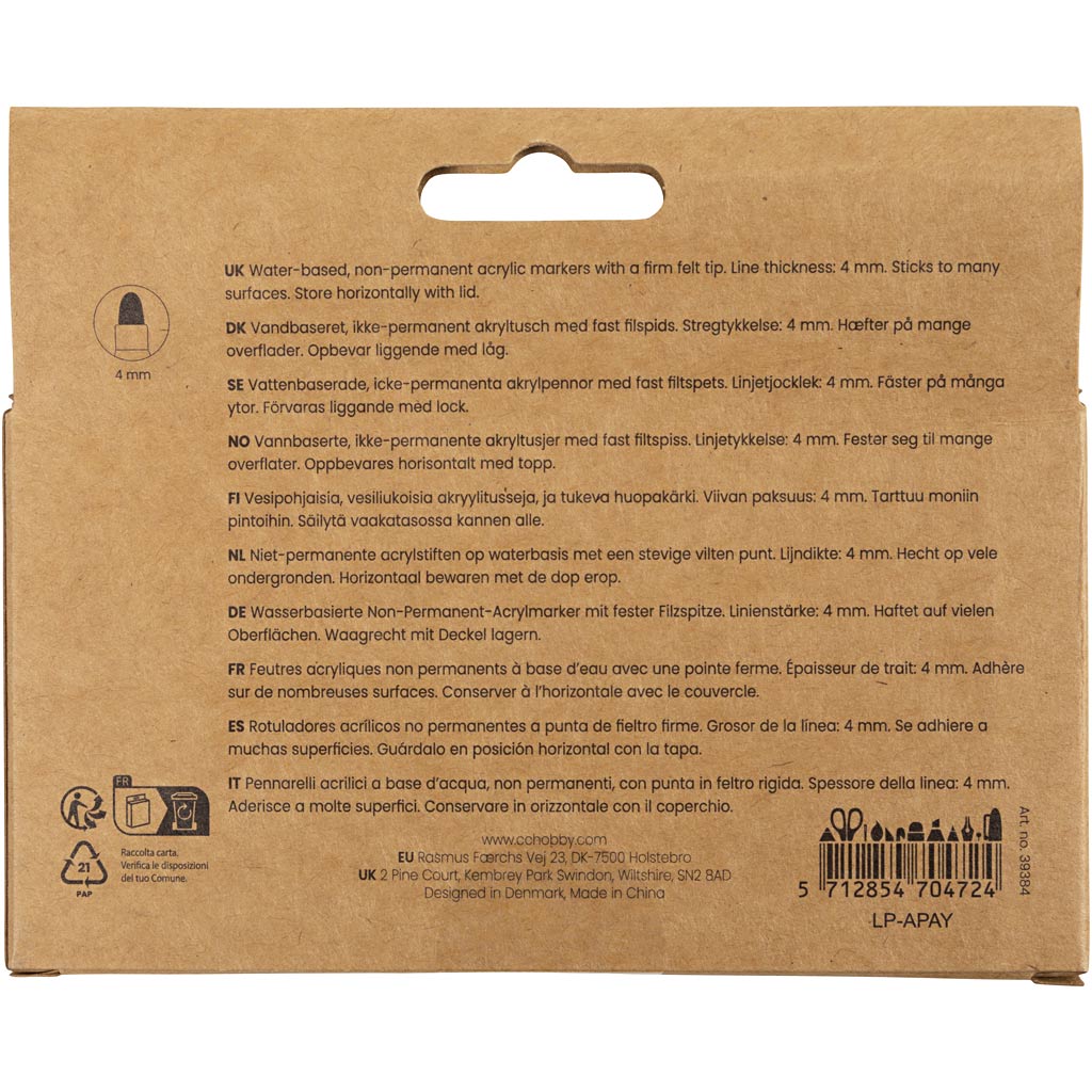 Creative Multi Marker, joon 4 mm, erinevad värvid, 6 tk/ 1 pakk - Image 3