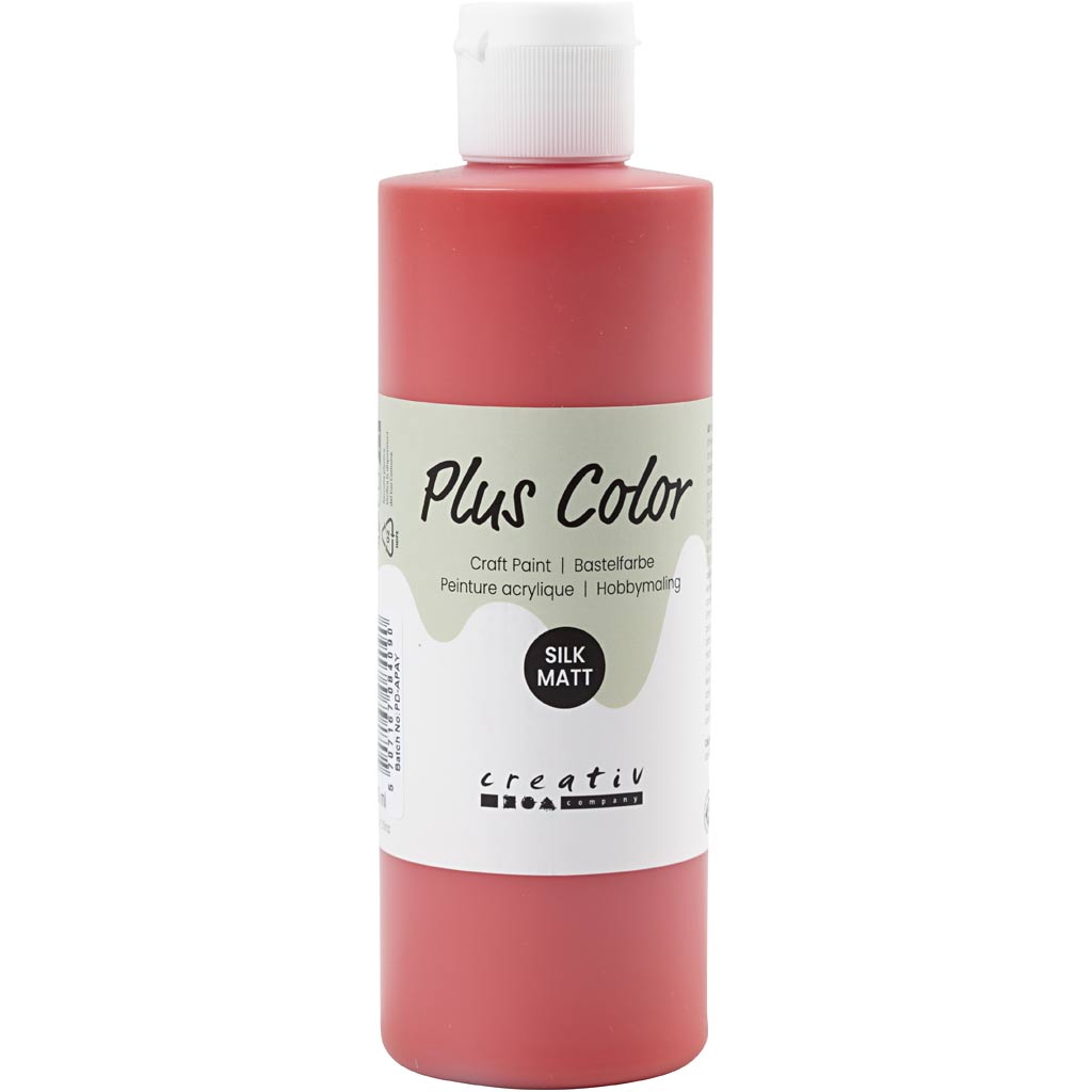 Plus Color Craft Paint, karmiinpunane, 250 ml/ 1 pudel