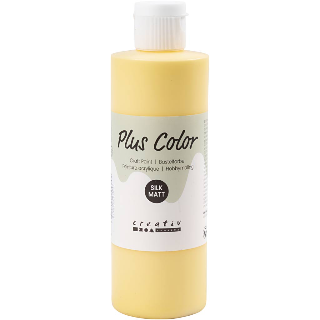 Plus Color Craft Paint, krookuse kollane, 250 ml/ 1 pudel