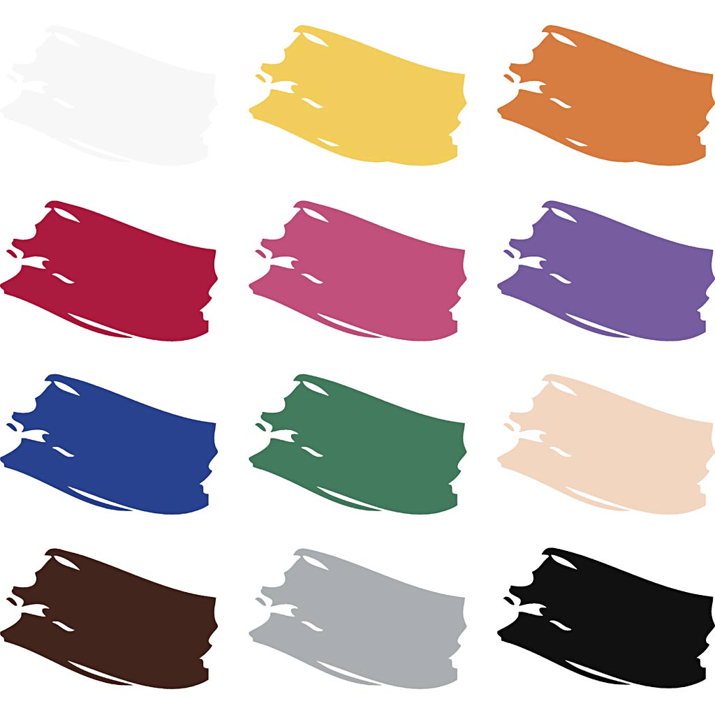 Plus Color Craft Paint, standardvärvid, 12x250 ml/ 1 pakk - Image 3