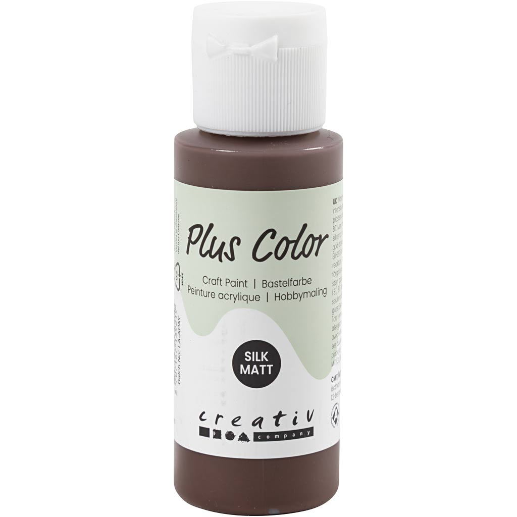 Plus Color Craft Paint, šokolaad, 60 ml/ 1 pudel