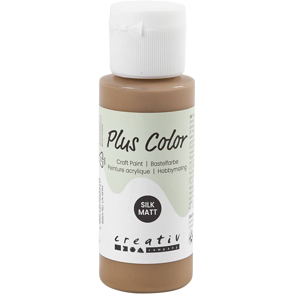 Plus Color Craft Paint, helepruun, 60 ml/ 1 pudel
