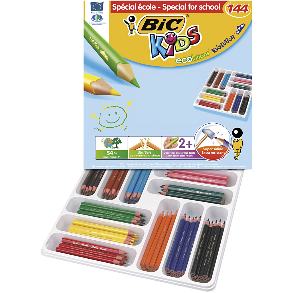 BIC Eco Evolution värviline pliiats, münt 5 mm, värvide valik, 12 tk/ 1 pakk