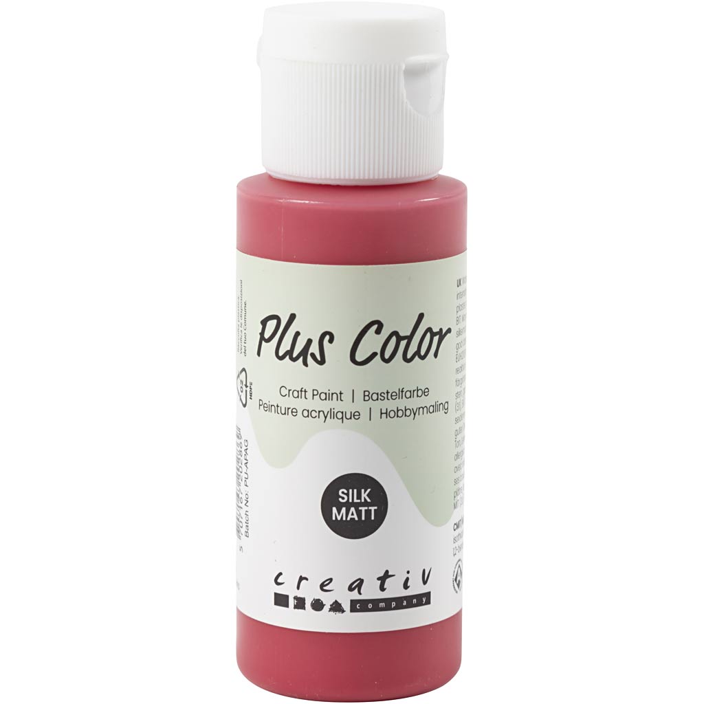 Plus Color Craft Paint, marjapunane, 60 ml/ 1 pudel
