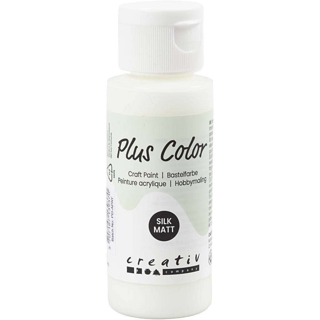 Plus Color Craft Paint, naturaalvalge, 60 ml/ 1 pudel