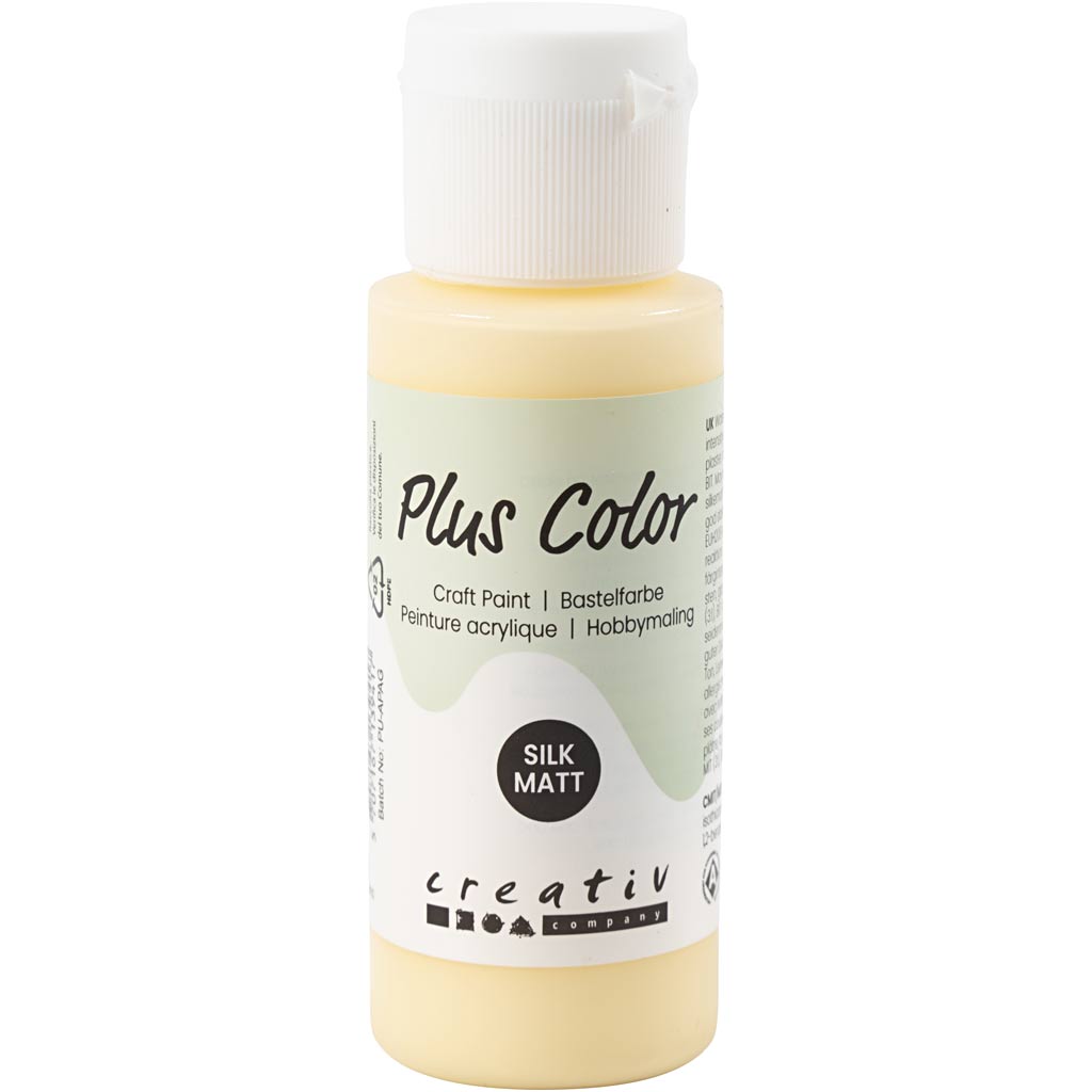 Plus Color Craft Paint, helekollane, 60 ml/ 1 pudel