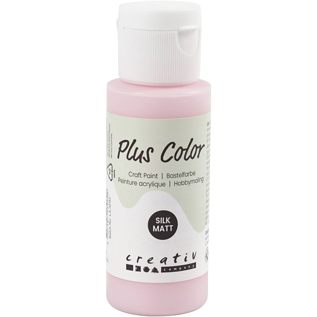 Plus Color Craft Paint, pehme roosa, 60 ml/ 1 pudel