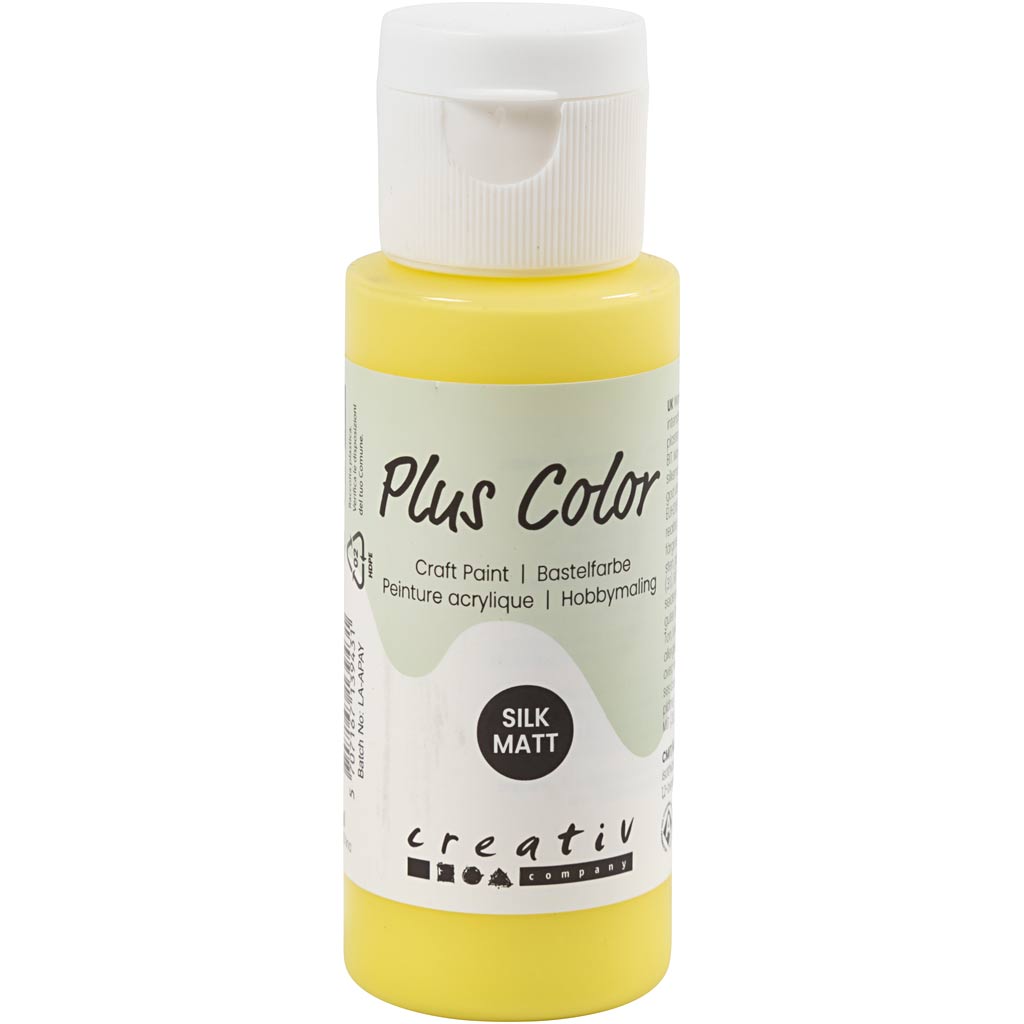 Plus Color Craft Paint, põhikollane värv, 60 ml/ 1 pudel