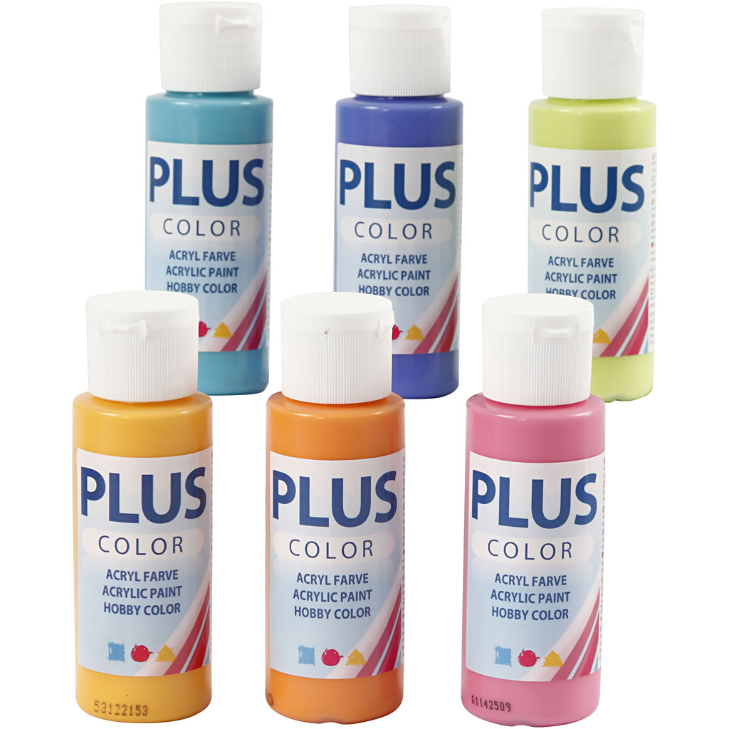 Plus Color Craft Paint, värviline, 6x60 ml/ 1 pakk