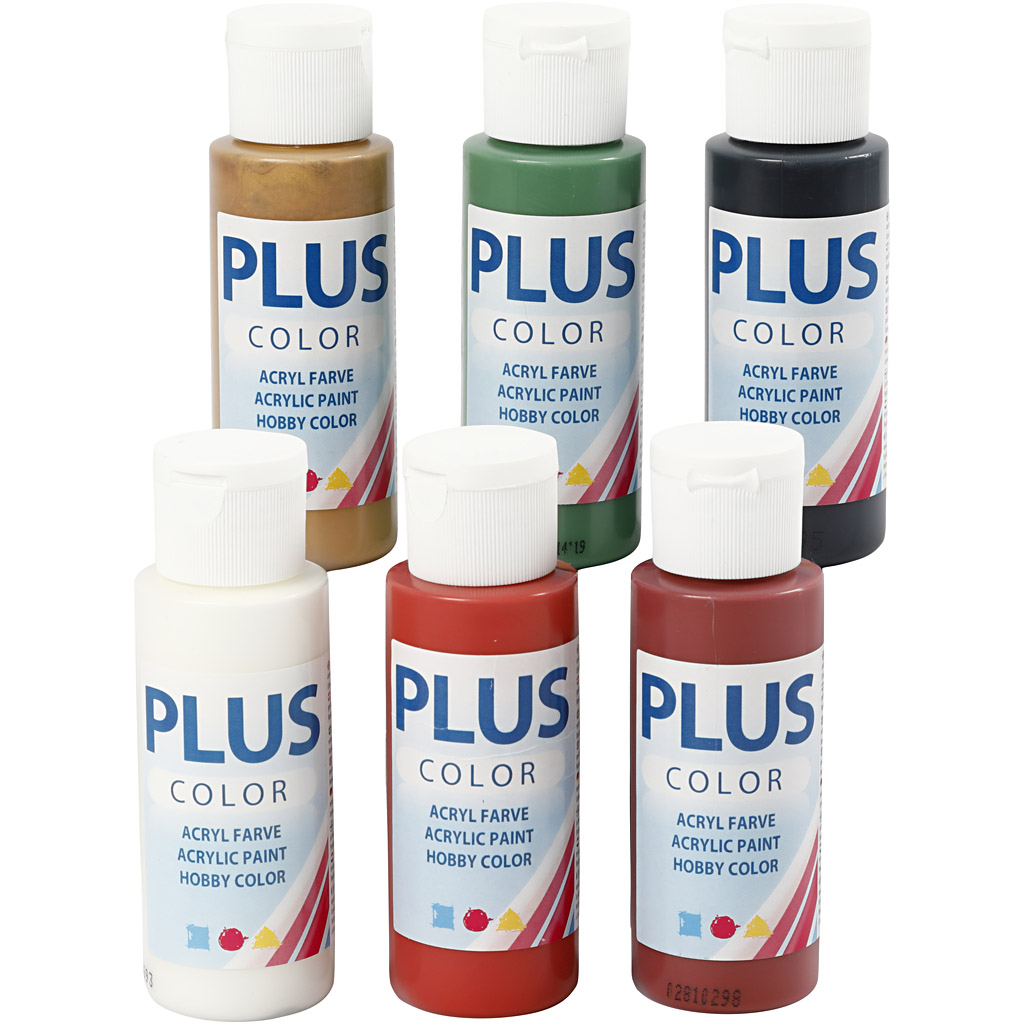 Plus Color Craft Paint, jõuluvärvid, 6x60 ml/ 1 pakk
