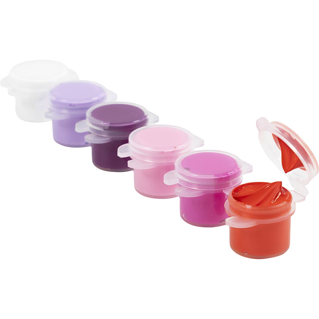 Plus Color Craft Paint, lilla/roosa harmoonia, 6x5 ml/ 1 pakk