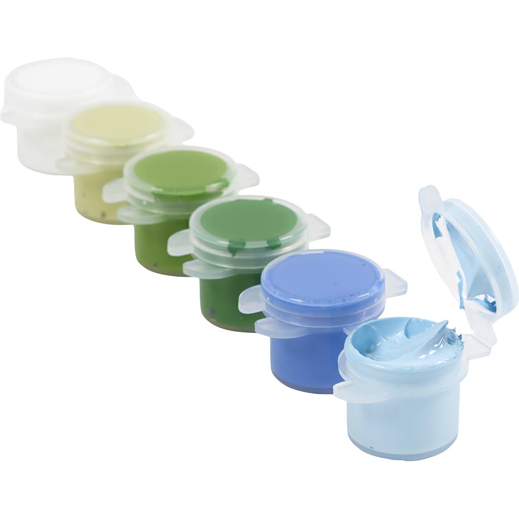 Plus Color Craft Paint, sinine/roheline harmoonia, 6x5 ml/ 1 pakk