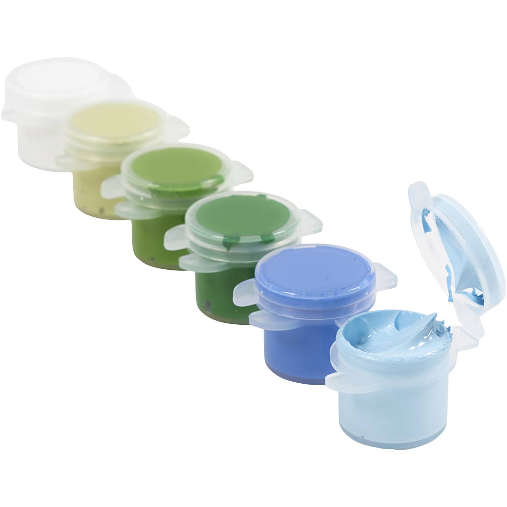 Plus Color Craft Paint, sinine/roheline harmoonia, 6x5 ml/ 1 pakk - Image 4