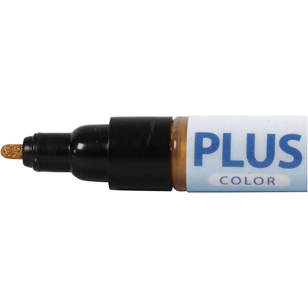Plus Color Marker, L: 14,5 cm, joon 1-2 mm, kuldne, 5,5 ml, 1 tk - Image 4