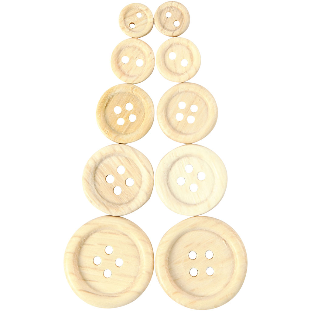 Puidust nööbid, diameeter. 8+11+15+18+23 mm, 440 tk/ 1 pakk - Image 5