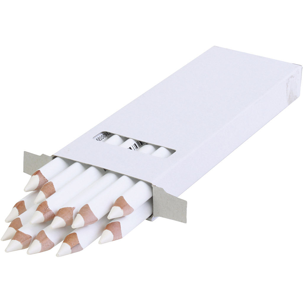 Edu Jumbo värvipliiatsid, paksus 10 mm, münt 6,25 mm, valge, 12 tk/ 1 pakk