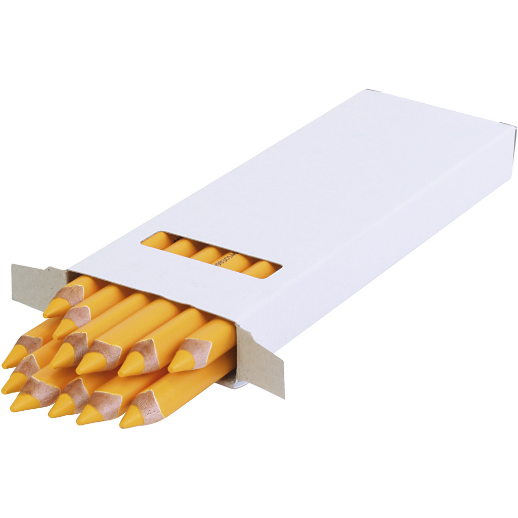 Edu Jumbo värvipliiatsid, paksus 10 mm, münt 6,25 mm, tumekollane, 12 tk/ 1 pakk