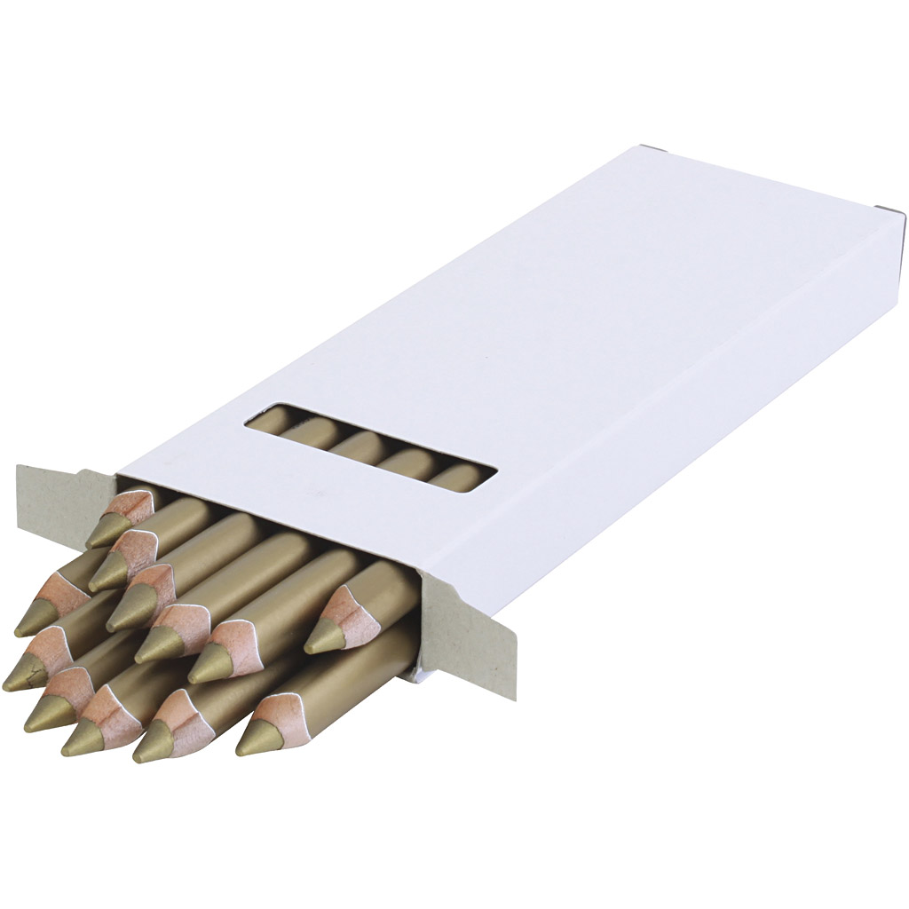 Edu Jumbo värvipliiatsid, paksus 10 mm, münt 6,25 mm, kuldne, 12 tk/ 1 pakk